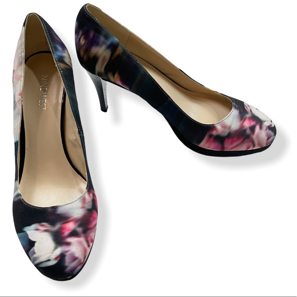 Nine West Floral Heels Size 8